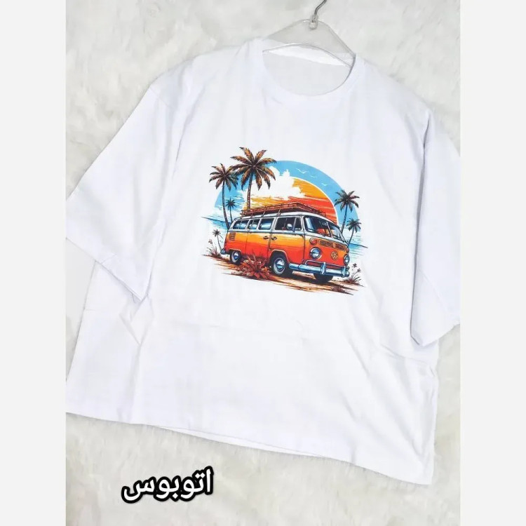 تیشرت باکسی هاوایی نخ پنبه فری سایز