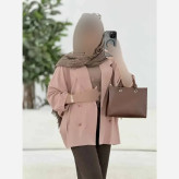 کت آستین بندی لنین شسته شده اعلا فری سایز مناسب تا 48