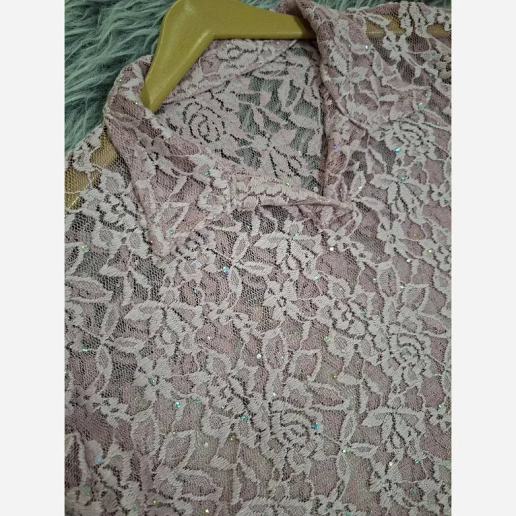 پلوشرت پولکی زنانه تابستانی فری سایز گیپور شیشه ای رنگی