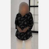 شومیز نورا ویسکوز نخ درجه یک مدل مانتویی گلدار سایز فری سایز