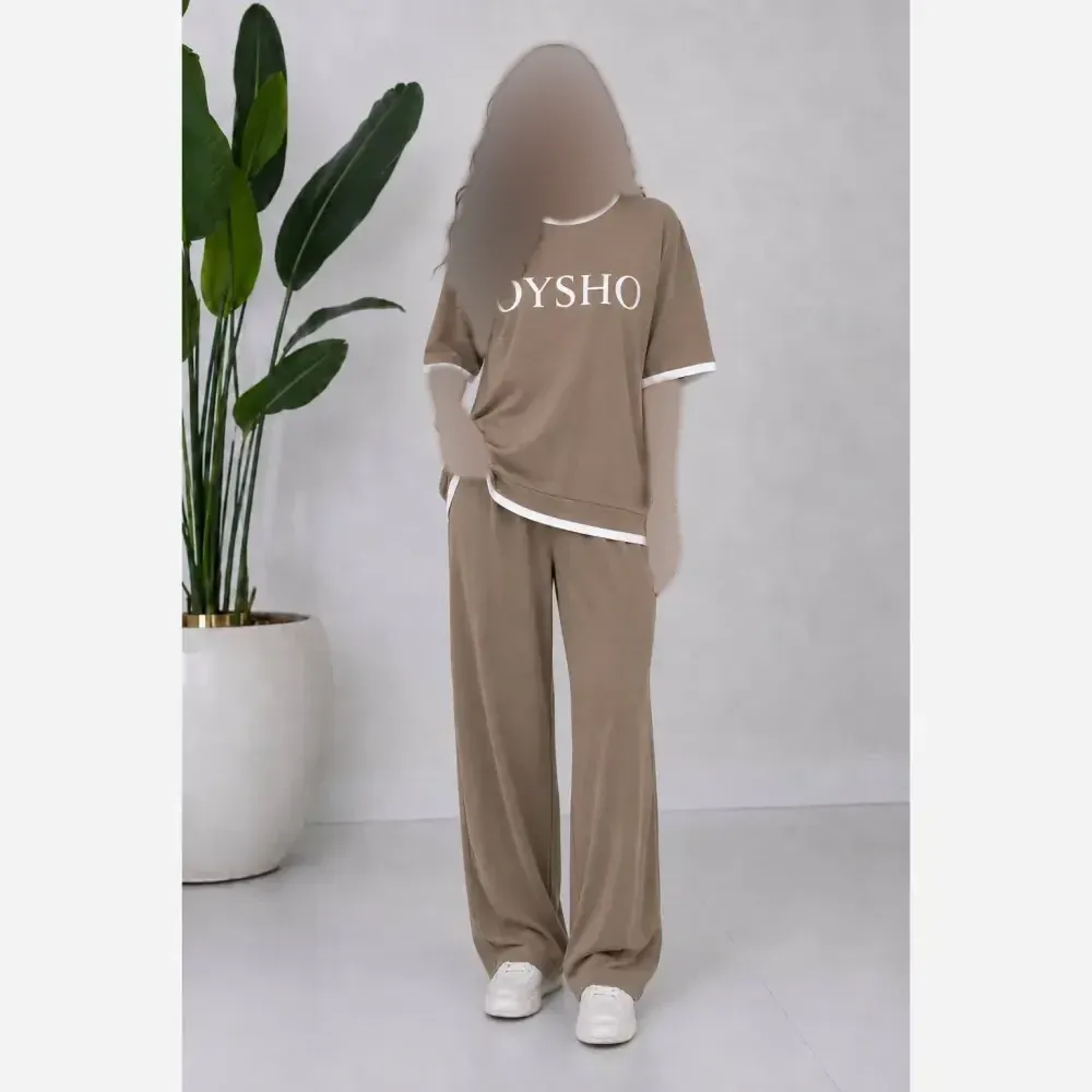 ست اسپرت OYSHO تیشرت شلوار دورس چهارفصل فری سایز مناسب تا 48