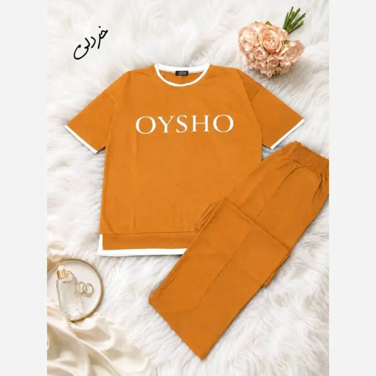 ست اسپرت OYSHO تیشرت شلوار دورس چهارفصل فری سایز مناسب تا 48