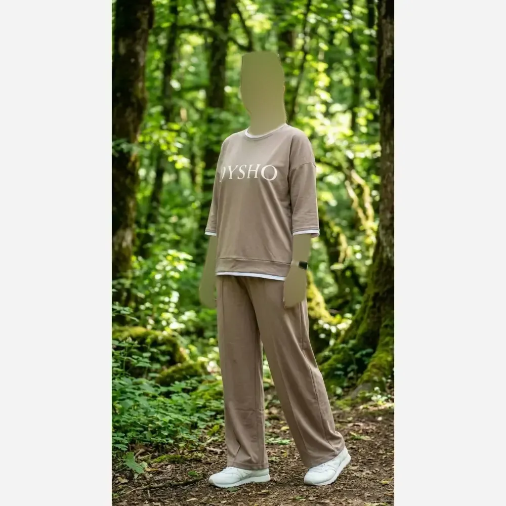ست اسپرت OYSHO تیشرت شلوار دورس چهارفصل فری سایز مناسب تا 48