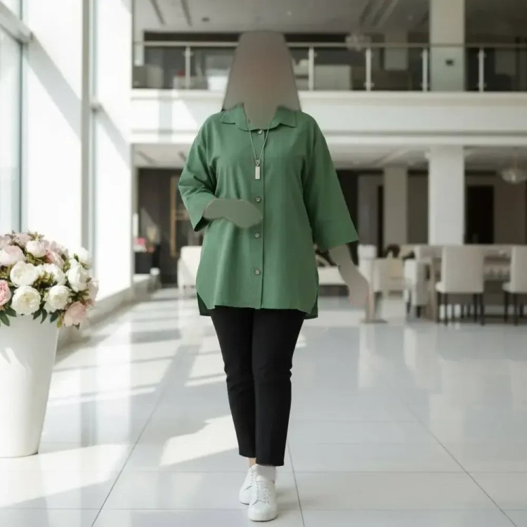 مانتو باکسی ستایش لنین پنبه رنگبندی متنوع سایز فری