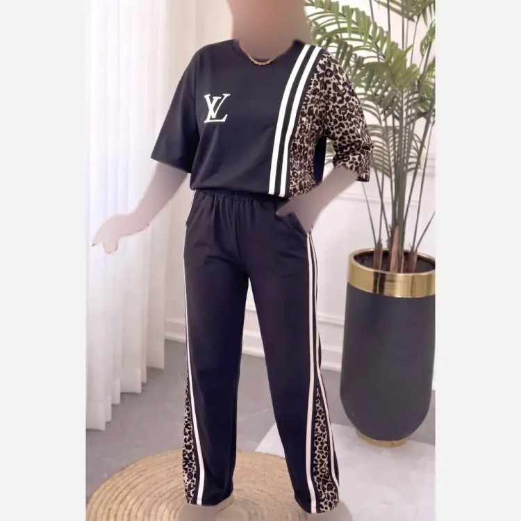 ست تیشرت و شلوار ترانه جنس پنبه باکیفیت فری سایز