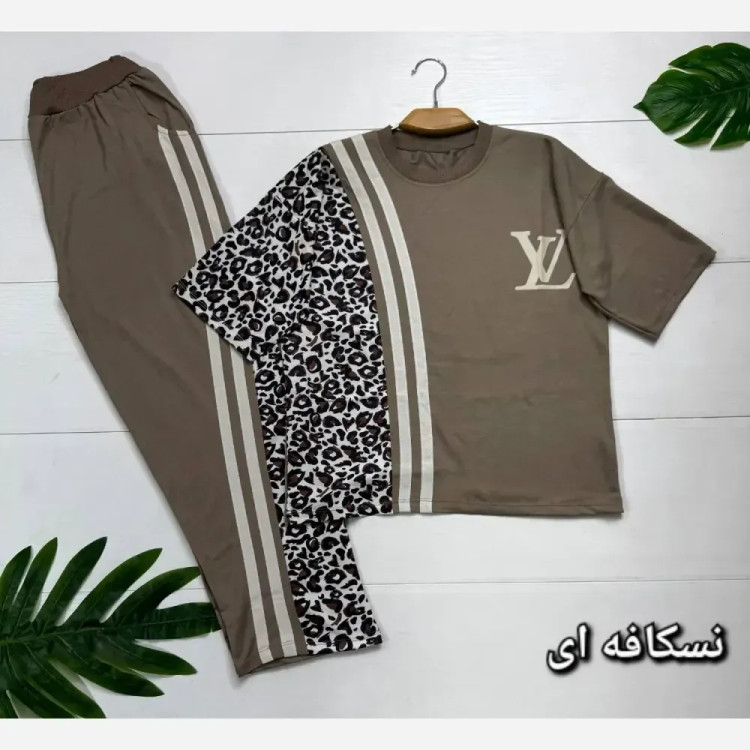 ست تیشرت و شلوار ترانه جنس پنبه باکیفیت فری سایز