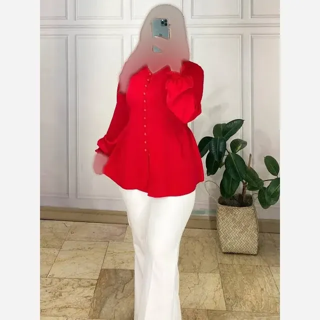 شومیز زنانه قواره دار جنس کریستال و کرپ حریر سایز 38 تا 52