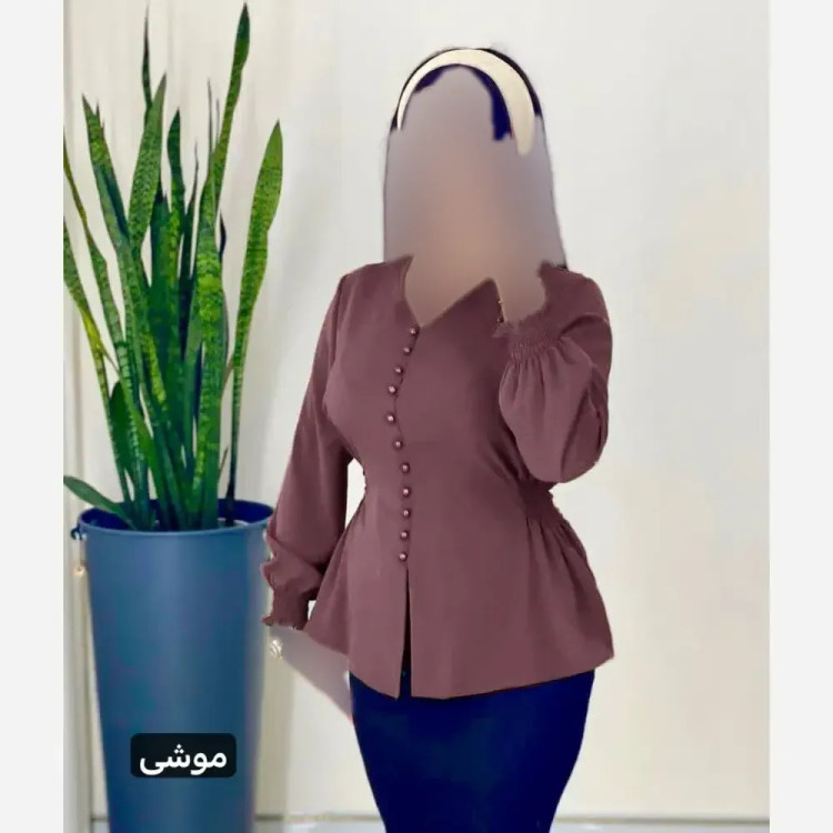 شومیز زنانه قواره دار جنس کریستال و کرپ حریر سایز 38 تا 52