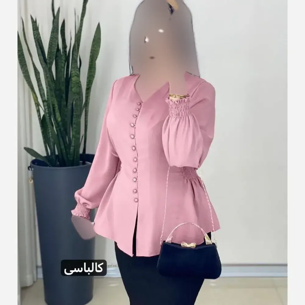 شومیز زنانه قواره دار جنس کریستال و کرپ حریر سایز 38 تا 52