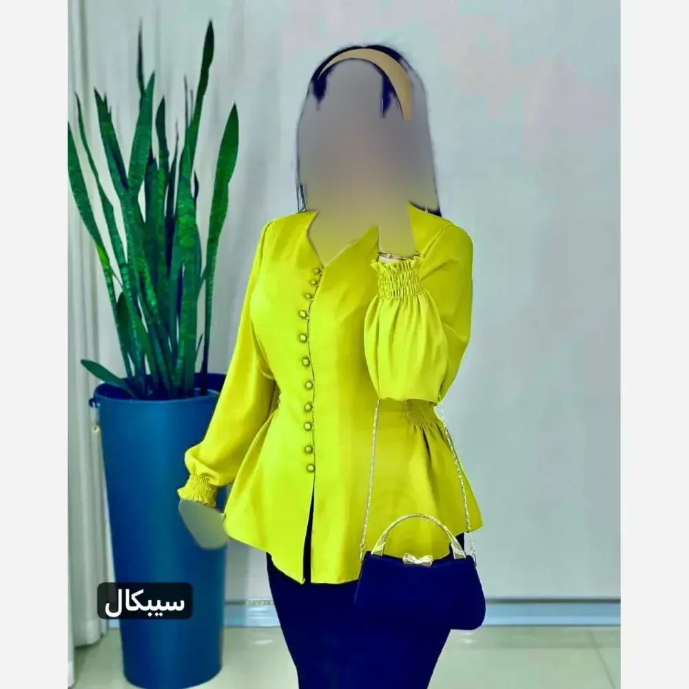 شومیز زنانه قواره دار جنس کریستال و کرپ حریر سایز 38 تا 52