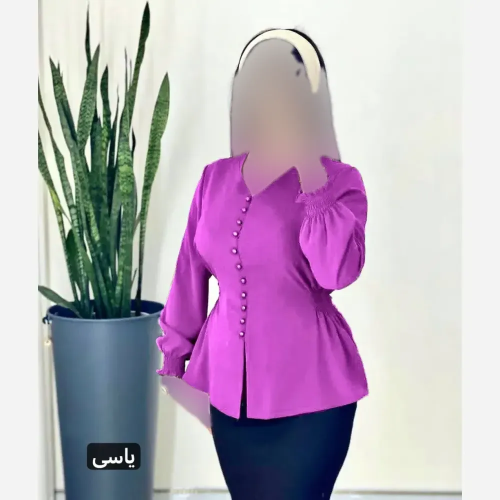 شومیز زنانه قواره دار جنس کریستال و کرپ حریر سایز 38 تا 52
