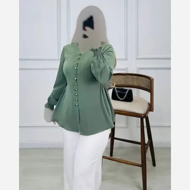 شومیز زنانه قواره دار جنس کریستال و کرپ حریر سایز 38 تا 52