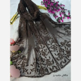 شال تور دانتل طرحدار حاشیه دار سایز 180 در 70 زنانه