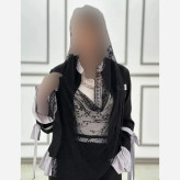 شال تور دانتل طرحدار حاشیه دار سایز 180 در 70 زنانه