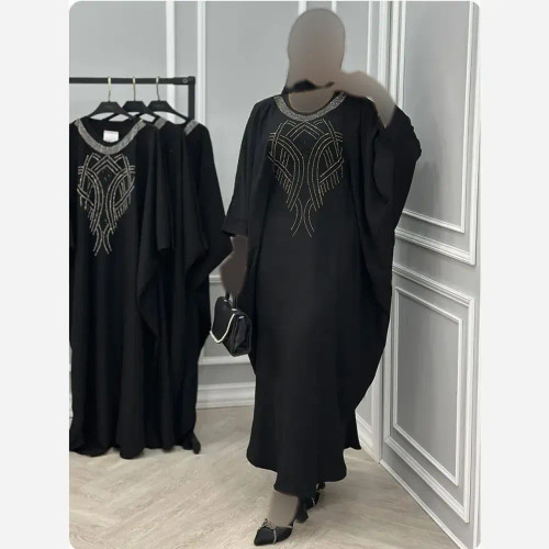 عبا بلند گلرخ جنس الیزه مشکی فری سایز