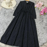 پیراهن ساحلی مارتا جنس بوگاتی درجه یک مشکی رنگ فری سایز آستین دار