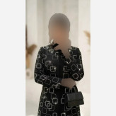 ست کت شلوار مجلسی زنانه مدل مربعی جنس مازراتی رنگ مشکی
