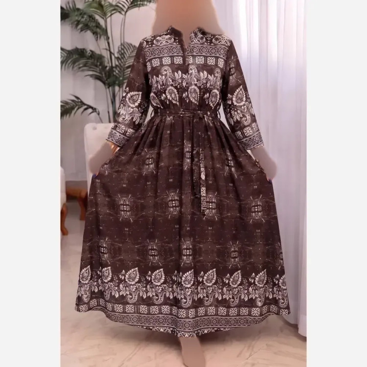 پیراهن ساحلی زنانه آستیندار مدل لاوین جنس بوگاتی درجه یک فری سایز