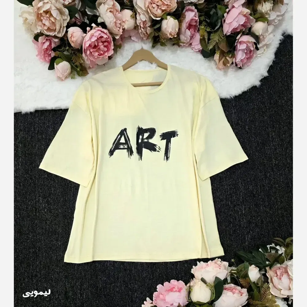 تیشرت باکسی ART پنبه 100٪ فری سایز 38 تا 50 زنانه اورسایز