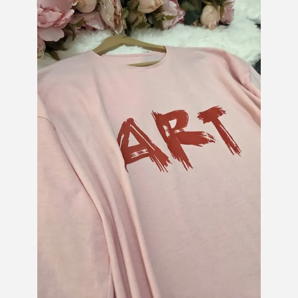 تیشرت باکسی ART پنبه 100٪ فری سایز 38 تا 50 زنانه اورسایز