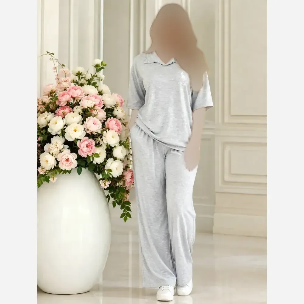 ست پولوشرت و شلوار نیم بگ زنانه گلکسی نخ پنبه سایز 38 تا 48
