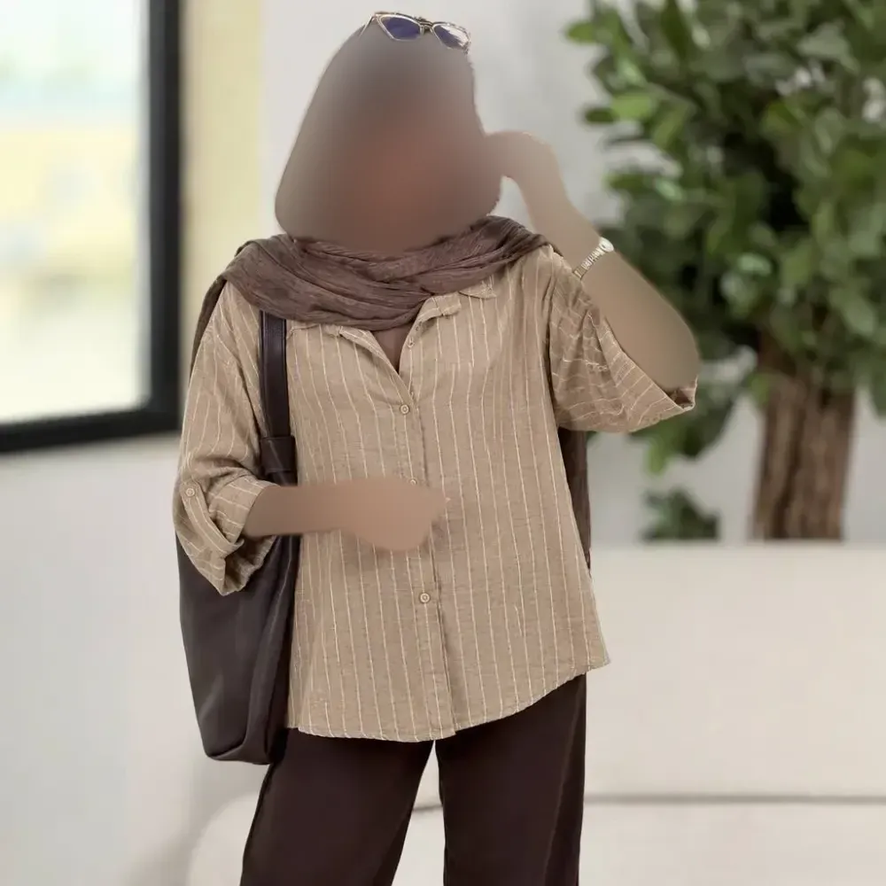 شومیز مانتویی دیپلمات شانتون السا سایز 1 و 2