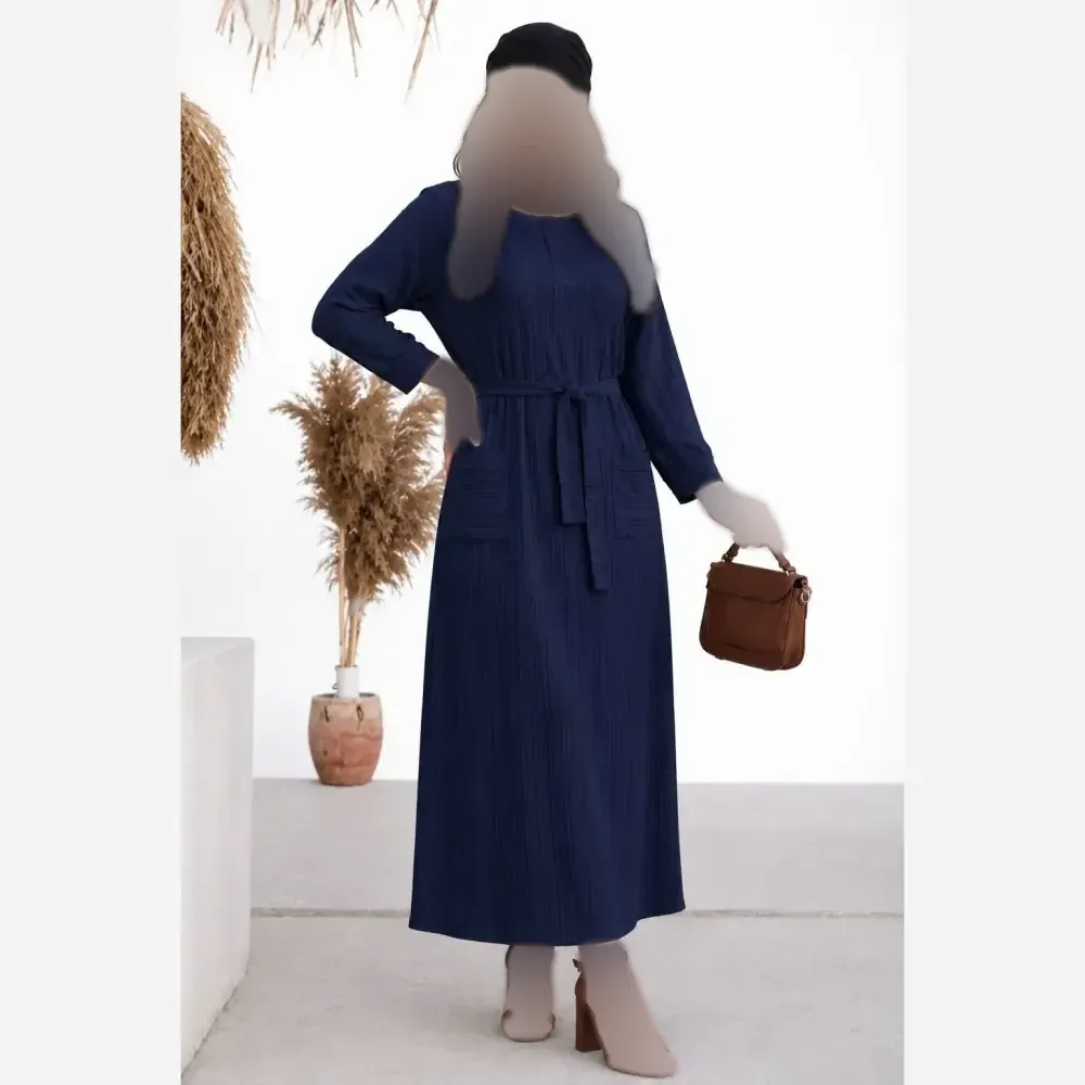 کفتان بلند زنانه ایوا درجه یک سایز 38 تا 44 رنگ سرمه ای و کرم