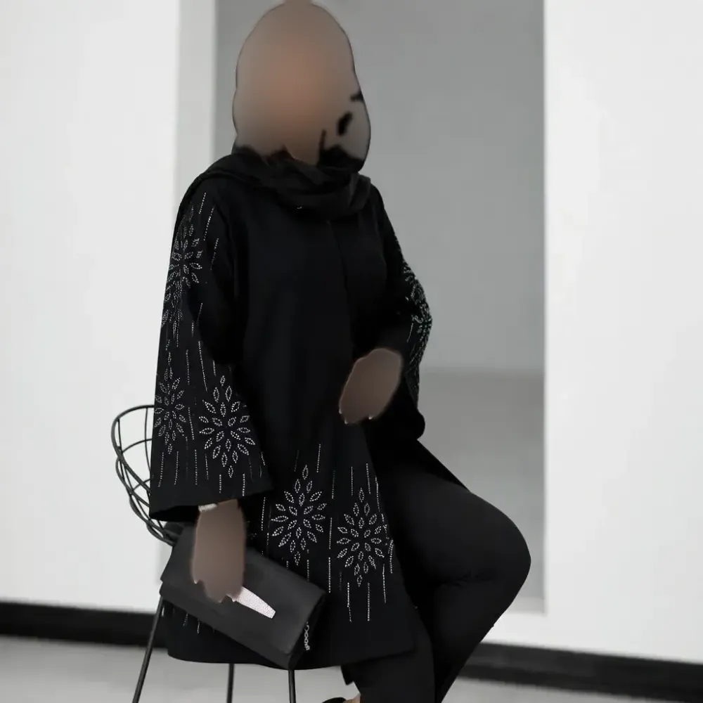 کت مجلسی زنانه آرزو جنس شانتون اندوزی جت بلک رنگ مشکی