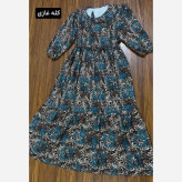 پیراهن پلنگی رنگی فلور نخ بوگاتی فری سایز 38-48 قد 135 دور سینه 110