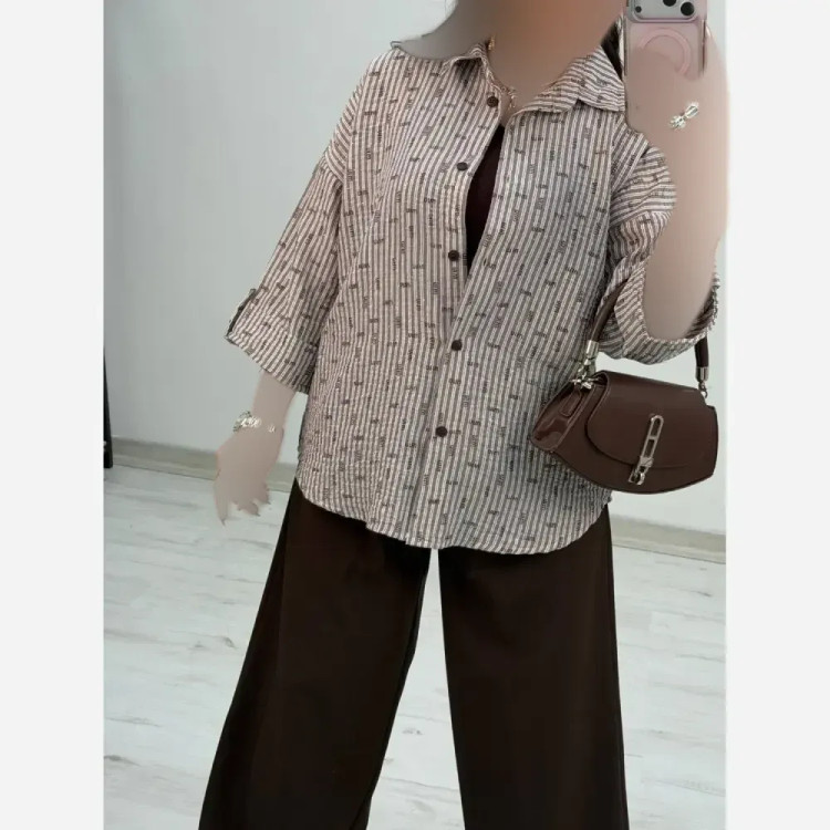 شومیز طرح دار الهام زنانه پنبه زارا شاین دار فری سایز 38 تا 46