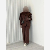 کت شلوار زنانه مینا مازراتی تک دکمه مشکی سرمه ای قهوه ای سایز 1 و 2