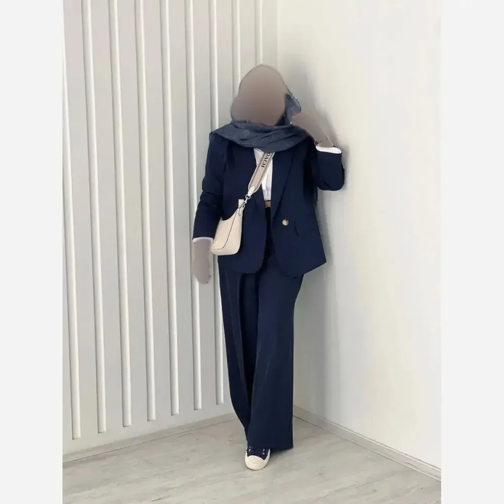 کت شلوار زنانه مینا مازراتی تک دکمه مشکی سرمه ای قهوه ای سایز 1 و 2