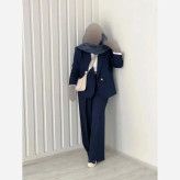 کت شلوار زنانه مینا مازراتی تک دکمه مشکی سرمه ای قهوه ای سایز 1 و 2