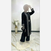 مانتو عبایی مخمل آینه ای حنا فری سایز 38 تا 54