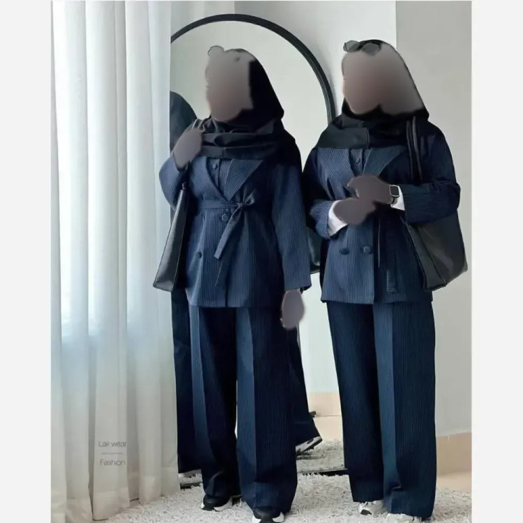 ست سه تیکه مانتو ژیله شلوار پرشیا دیپلمات زنانه فری سایز 40 تا 48