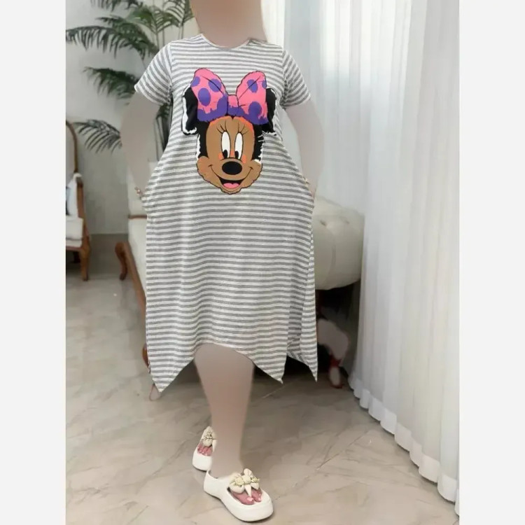 ساحلی ویسکوز پنبه طرح میکی فری سایز قد 120