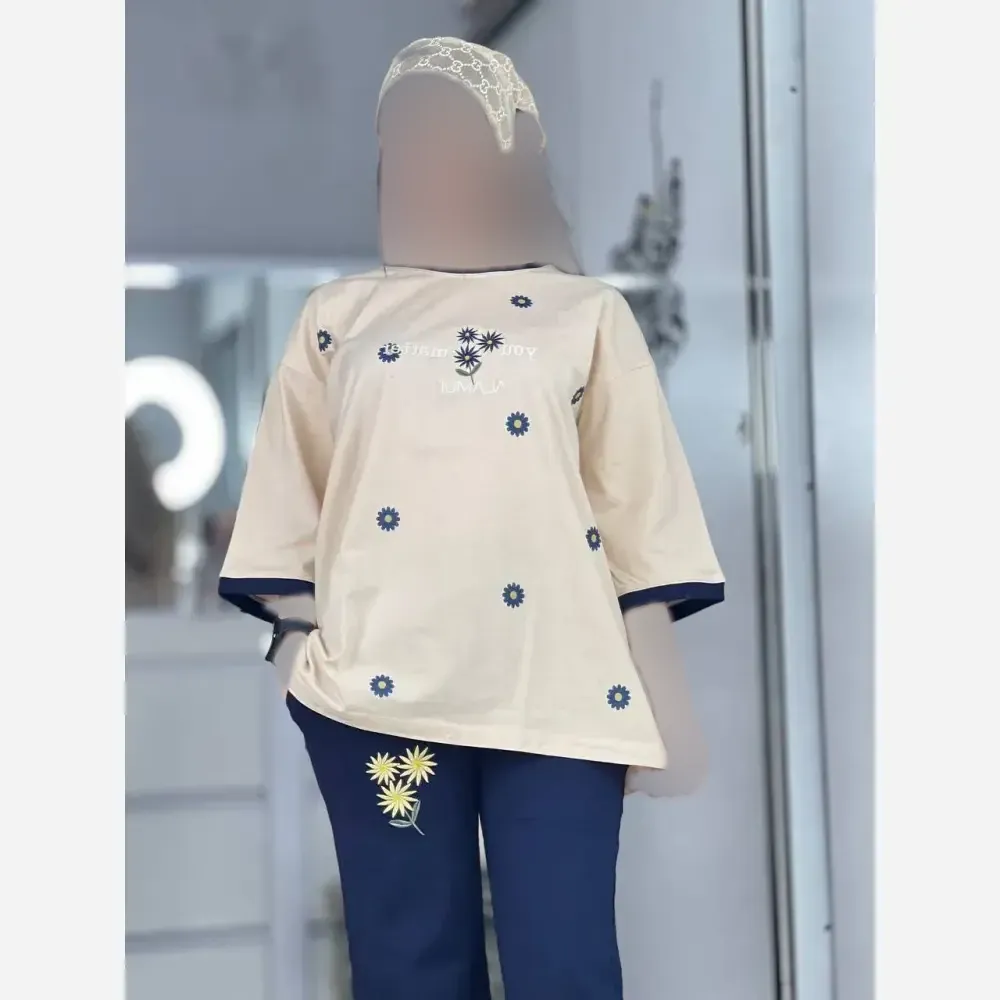 تیشرت و شلوار پنبه لاکرا مدل ترلان فری سایز 36 تا 46 در رنگبندی متنوع