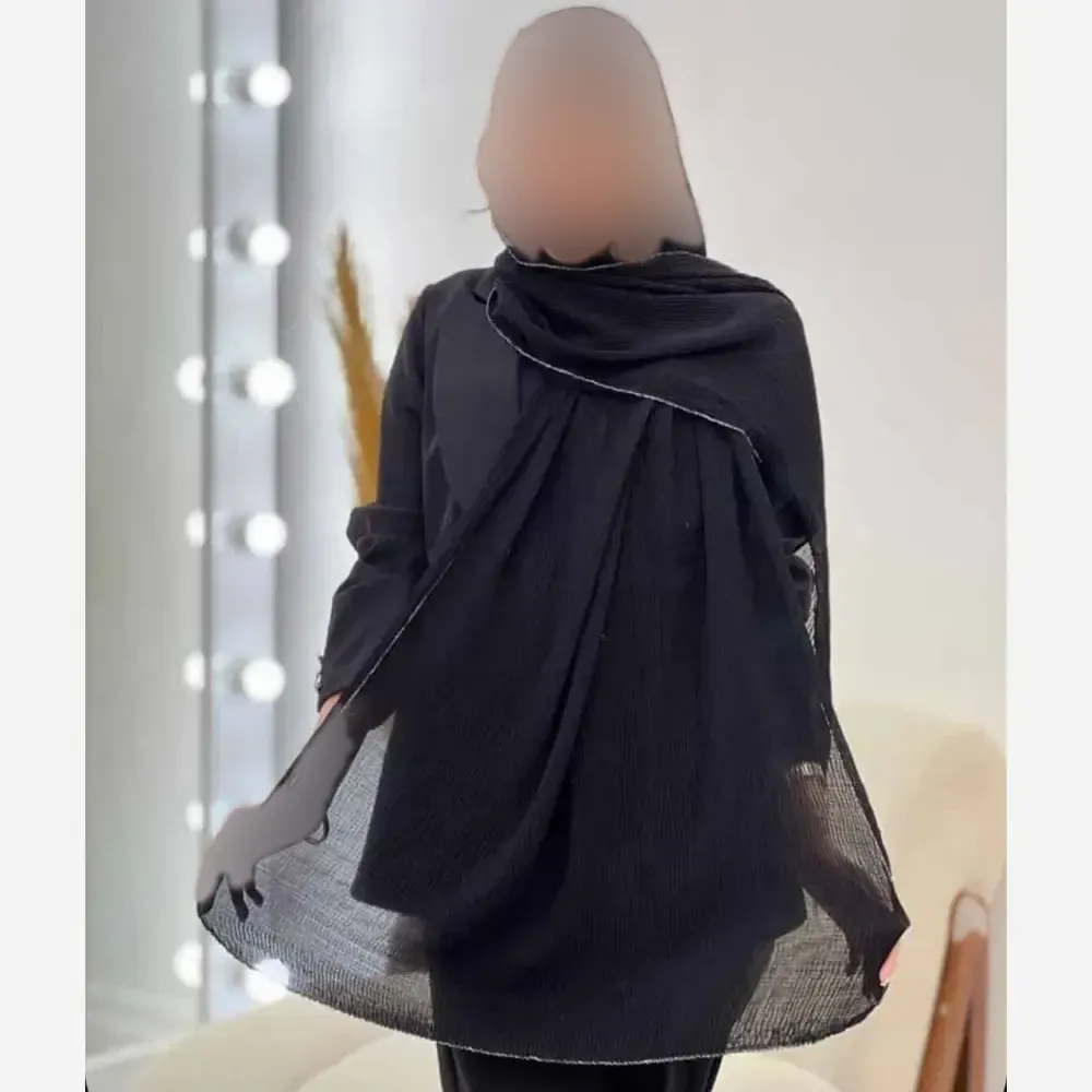 شال پلیسه لبه لمه دوزی کلاسیک