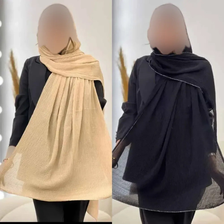 شال پلیسه لبه لمه دوزی کلاسیک