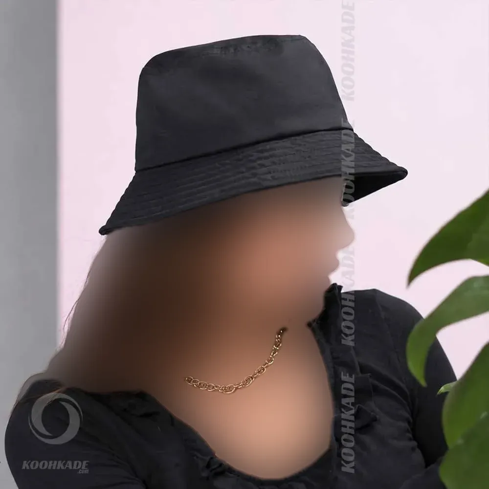 کلاه باکت دو رو کتان مشکی سفید فری سایز تابستانی