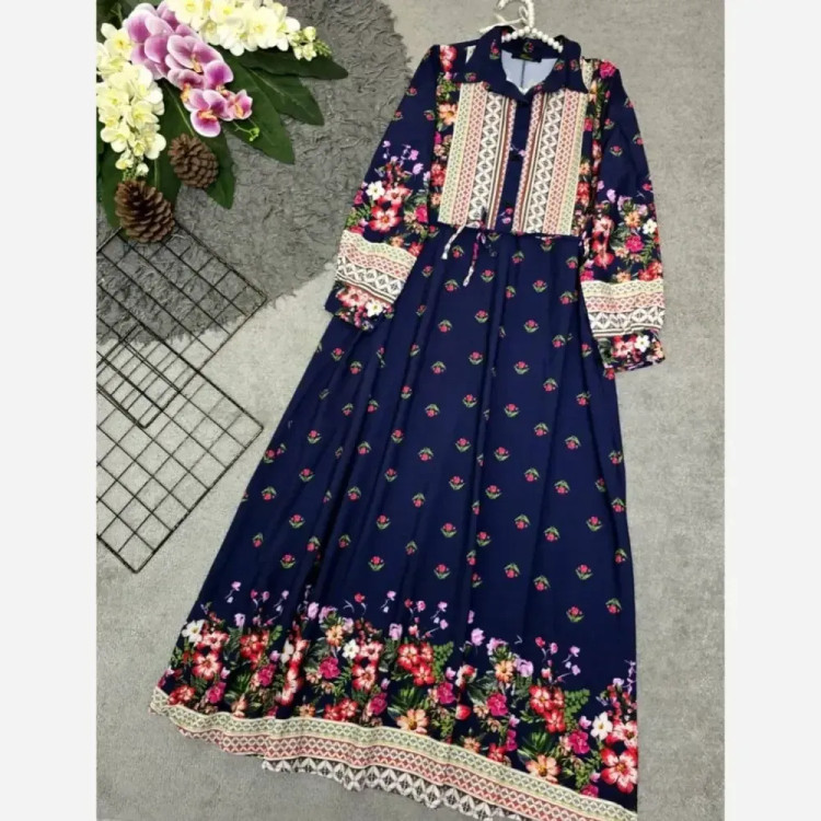 لباس ساحلی زنانه جنس بوگاتی درجه یک رنگ مشکی و سرمه ای فری سایز