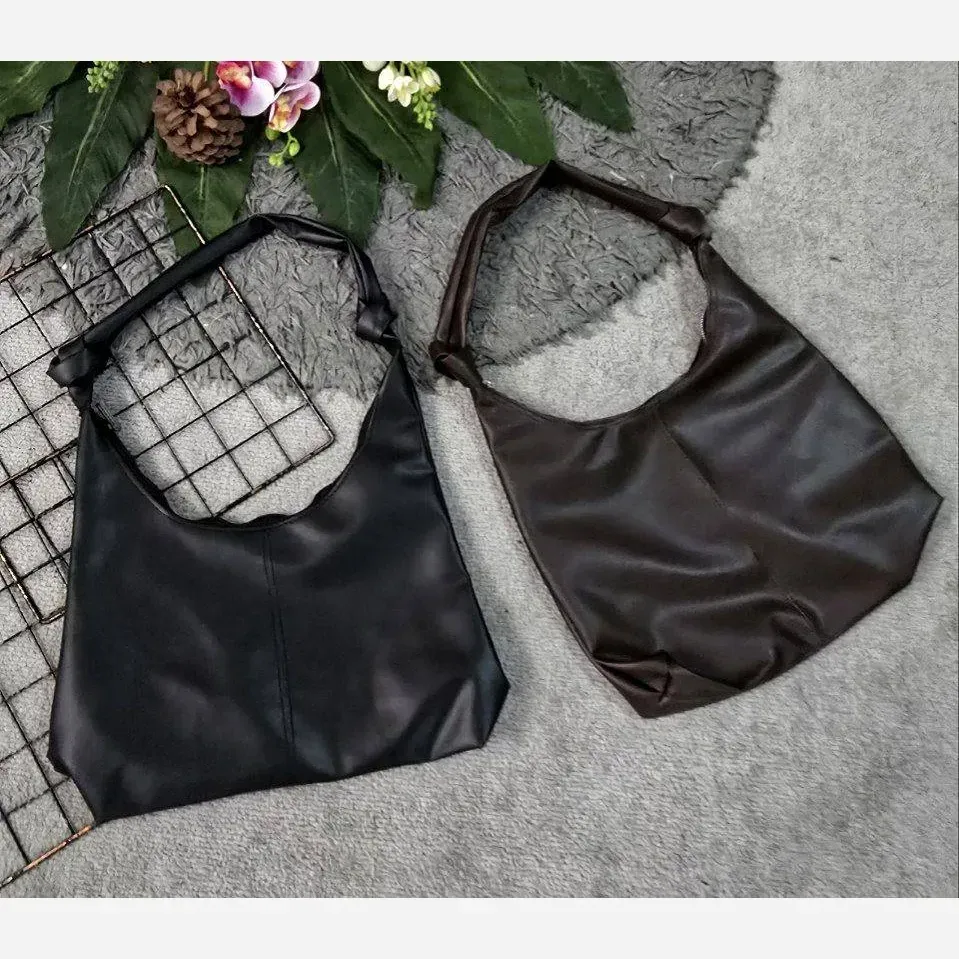 کیف چرمی بند گره ای زنانه مشکی و موکا آزاد سبک جادار
