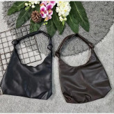 کیف چرمی بند گره ای زنانه مشکی و موکا آزاد سبک جادار