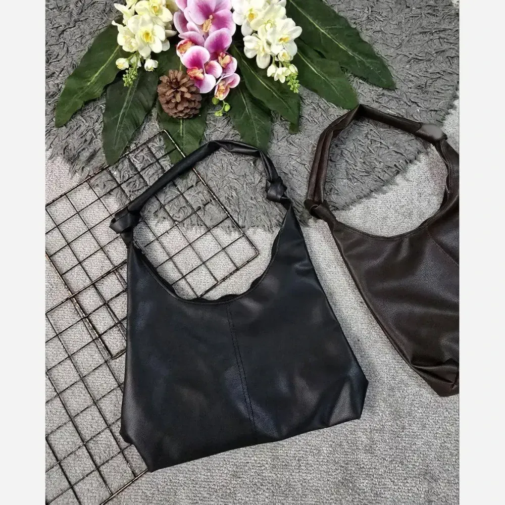کیف چرمی بند گره ای زنانه مشکی و موکا آزاد سبک جادار