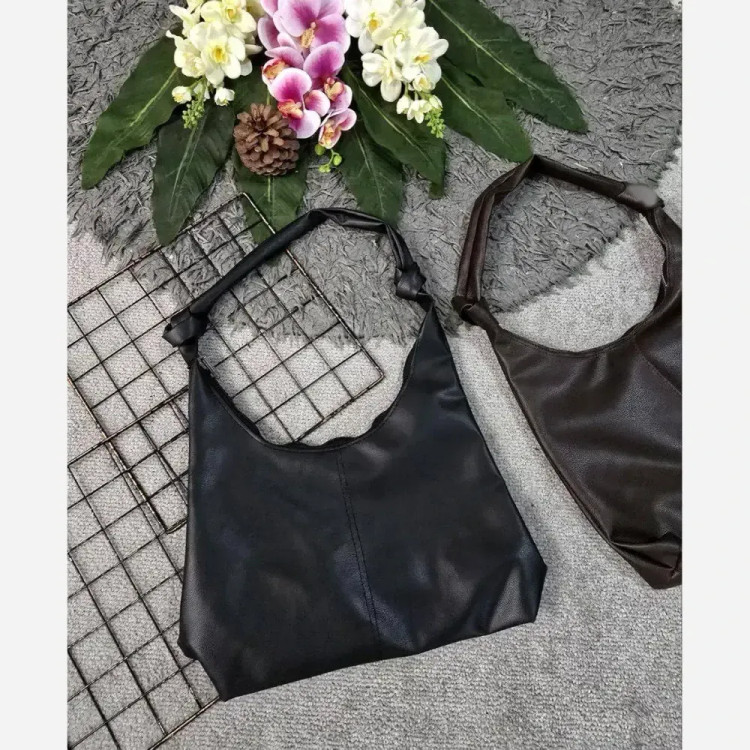 کیف چرمی بند گره ای زنانه مشکی و موکا آزاد سبک جادار