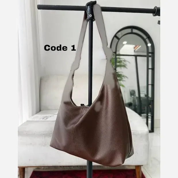 کیف چرمی بند گره ای زنانه مشکی و موکا آزاد سبک جادار