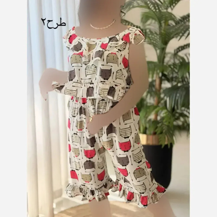ست تاپ و شلوارک زنانه ماریا تمام نخ خنک تابستانی سایز 36 تا 46