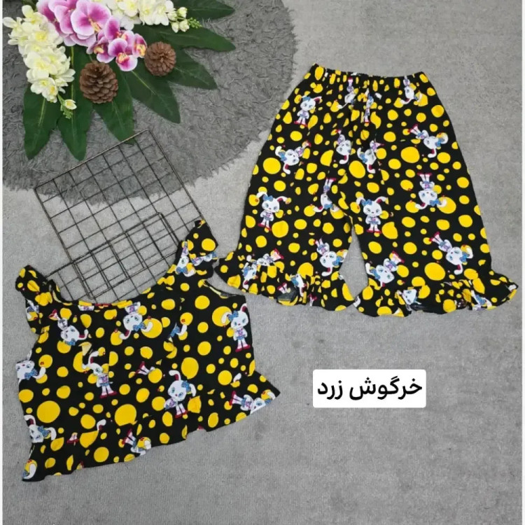 ست تاپ و شلوارک زنانه ماریا تمام نخ خنک تابستانی سایز 36 تا 46