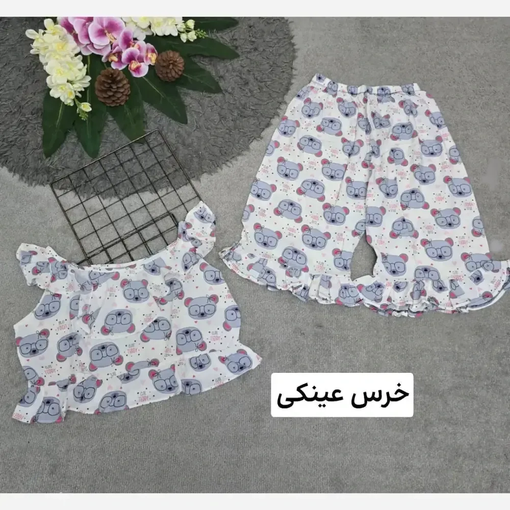 ست تاپ و شلوارک زنانه ماریا تمام نخ خنک تابستانی سایز 36 تا 46