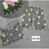 ست تاپ و شلوارک زنانه ماریا تمام نخ خنک تابستانی سایز 36 تا 46